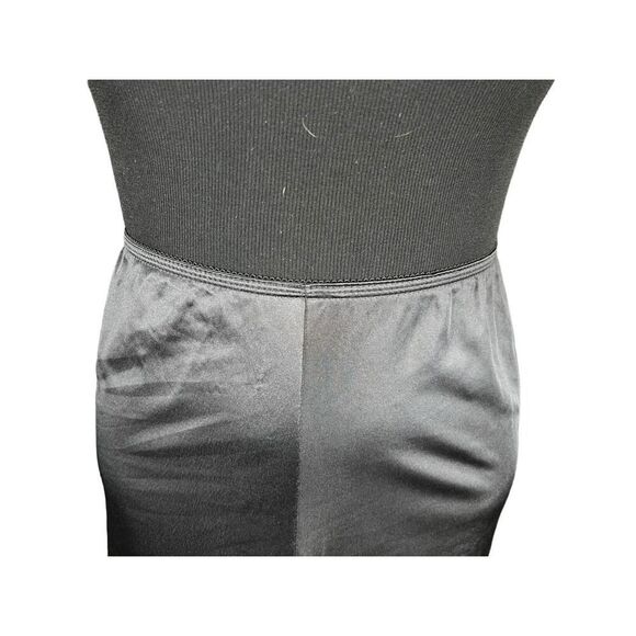 Wondermaid 741803 black full 1/2 slip slit back nylon  vintage skirt - Picture 2 of 6